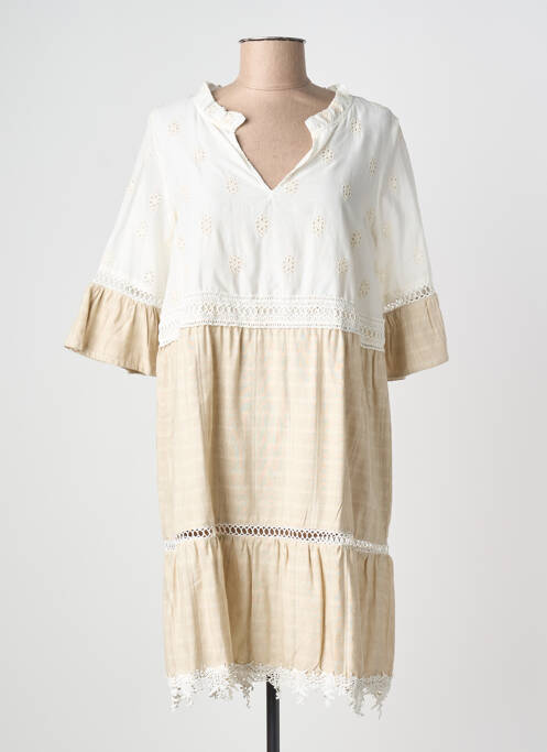 Rochie midi mâneci scurte mâneci scurte alb SENORETTA femme