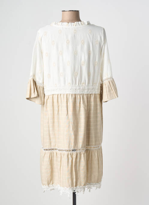 Rochie midi mâneci scurte mâneci scurte alb SENORETTA femme