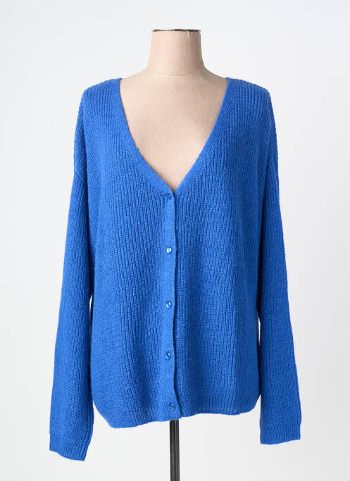 Vestă cu mâneci lungi închidere cu nasturi pe față albastru C'EST BEAU LA VIE femme