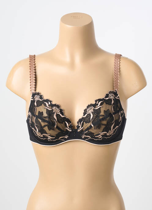 Sutien ușoară și transparentă sutien cupe întregi cu decolteu înalt negru MAISON LEJABY femme