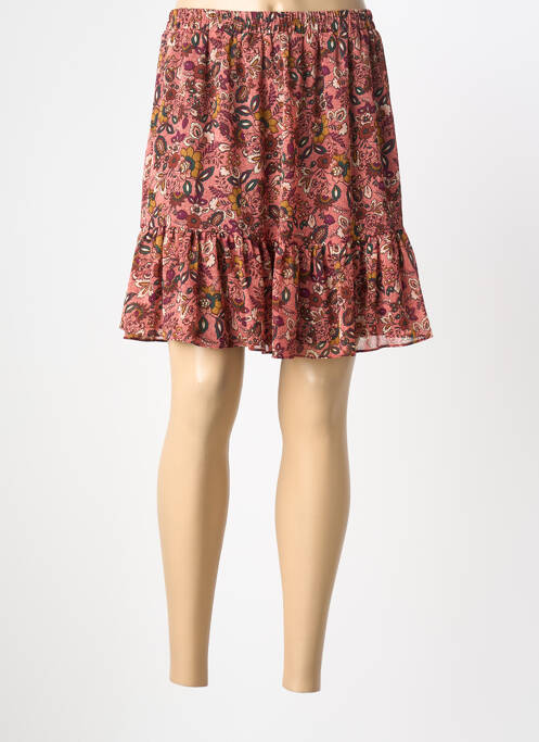 Fustă scurtă croială dreaptă roz C'EST BEAU LA VIE femme