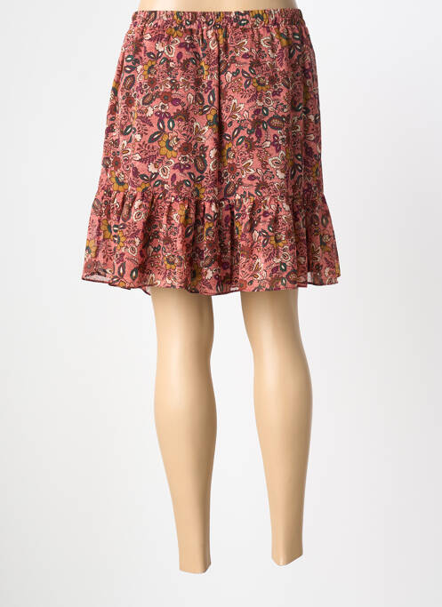 Fustă scurtă croială dreaptă roz C'EST BEAU LA VIE femme