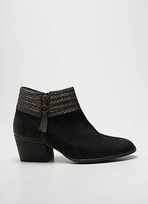 Botine/ghete țesătură satinată toc de 4 la 6 cm negru SCHMOOVE femeie