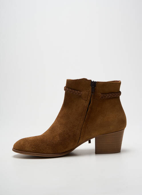 Botine/ghete cubanez toc de 4 la 6 cm maro SCHMOOVE femme