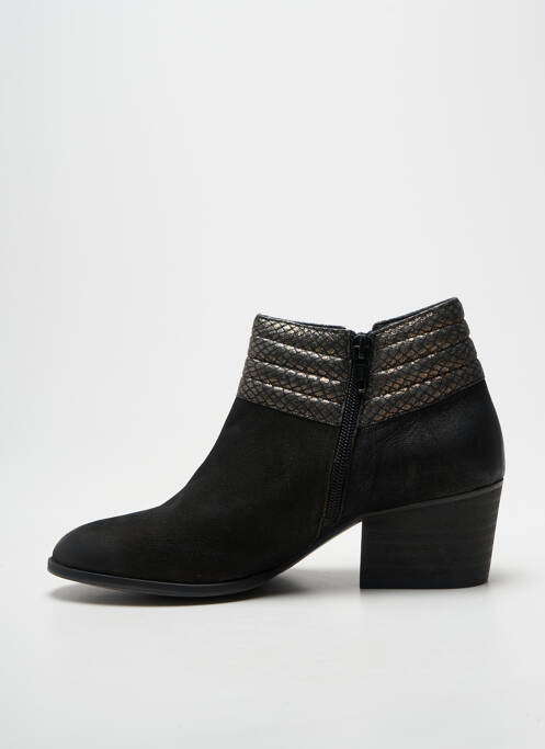 Botine/ghete țesătură satinată toc de 4 la 6 cm negru SCHMOOVE femme