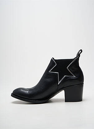 Botine/ghete țesătură satinată toc de 4 la 6 cm negru MEXICANA femeie