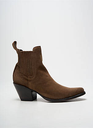 Botine/ghete vârf ascuțit toc de 4 la 6 cm maro MEXICANA femeie