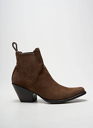 Botine/ghete vârf ascuțit toc de 4 la 6 cm maro MEXICANA femeie