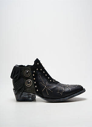 Botine/ghete cubanez toc de 4 la 6 cm negru MEXICANA femeie