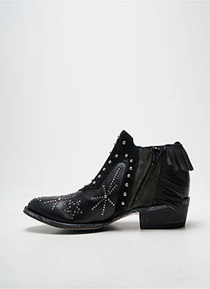 Botine/ghete cubanez toc de 4 la 6 cm negru MEXICANA femeie
