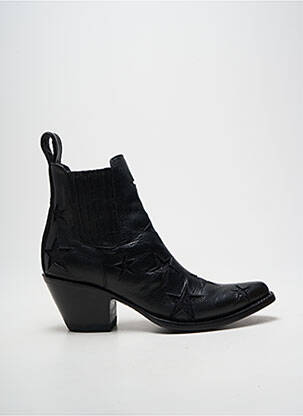 Botine/ghete vârf ascuțit toc de 7 la 9 cm negru MEXICANA femme