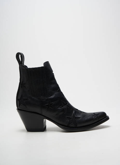 Botine/ghete vârf ascuțit toc de 7 la 9 cm negru MEXICANA femme