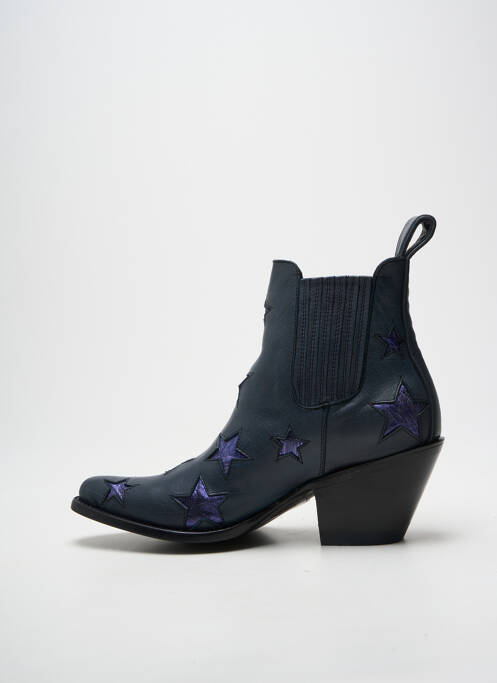 Botine/ghete vârf ascuțit toc de 4 la 6 cm albastru MEXICANA femme