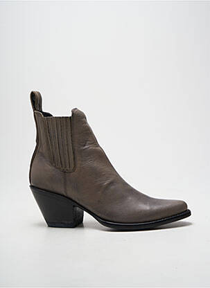 Botine/ghete vârf ascuțit toc de 4 la 6 cm gri MEXICANA femme