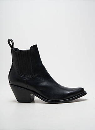 Botine/ghete vârf ascuțit toc de 4 la 6 cm negru MEXICANA femme