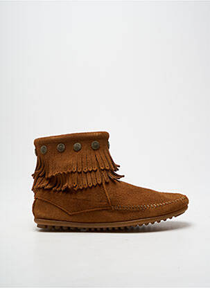 Botine/ghete vârf rotund toc plat până la 3 cm maro MINNETONKA femeie