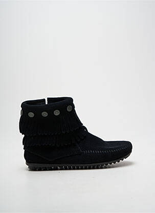 Botine/ghete vârf rotund toc plat până la 3 cm negru MINNETONKA femeie