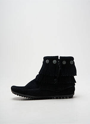 Botine/ghete vârf rotund toc plat până la 3 cm negru MINNETONKA femeie