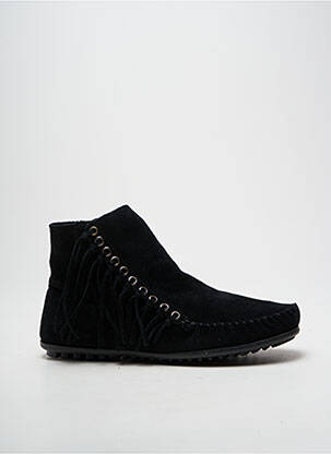 Botine/ghete vârf rotund toc plat până la 3 cm negru MINNETONKA femeie
