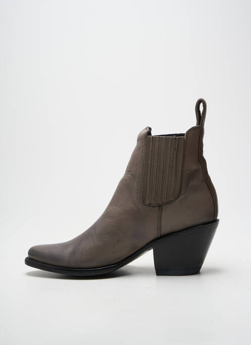 Botine/ghete vârf ascuțit toc de 4 la 6 cm gri MEXICANA femme