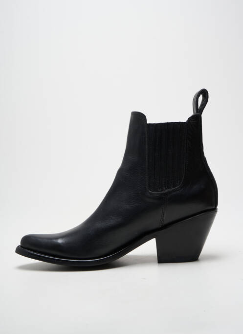 Botine/ghete vârf ascuțit toc de 4 la 6 cm negru MEXICANA femme