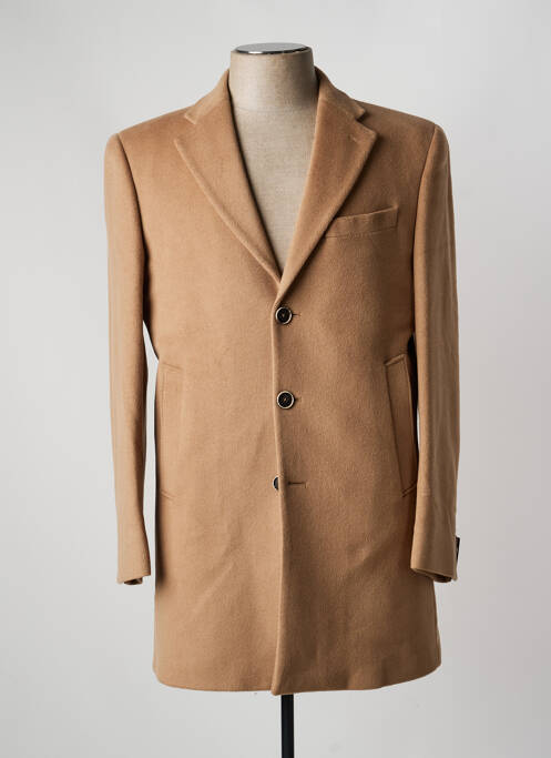 Palton lung țesătură piersică fără glugă bej WOOL AND CASHMERE homme