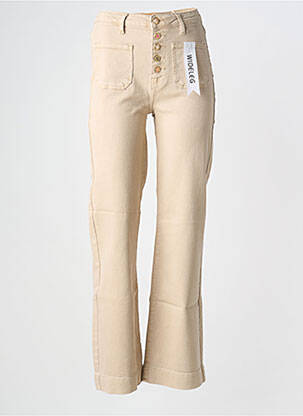 Blugi cu croială dreaptă elasticitate mărime normală bej FOLYROSE femme