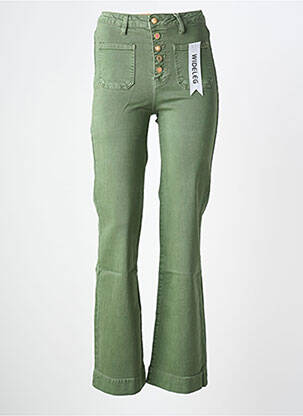 Pantalon evazat elasticitate mărime normală verde FOLYROSE femeie
