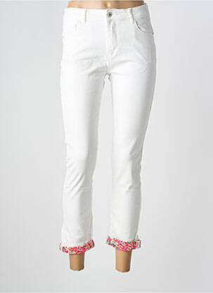 Pantalon 7/8 elasticitate mărime normală alb MAISON ONADO femeie
