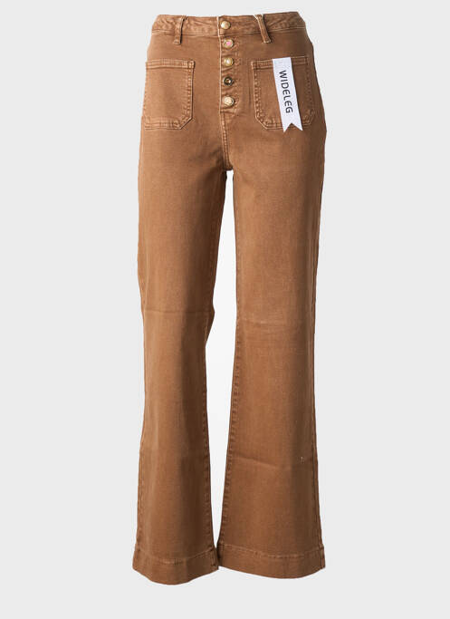 Pantalon evazat elasticitate mărime normală maro FOLYROSE femme