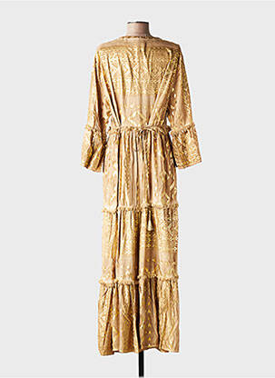 Rochie lungă mâneci lungi mâneci lungi bej LAST QUEEN femeie