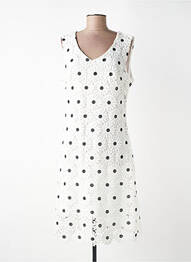Rochie midi imprimeu fantezie fără mâneci alb SWEET MISS femeie