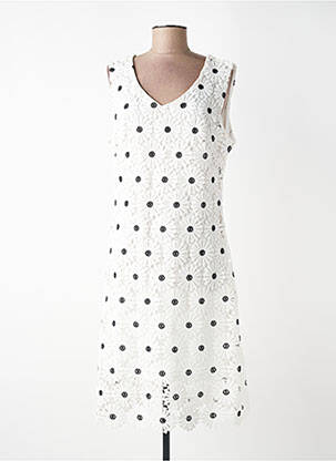 Rochie midi imprimeu fantezie fără mâneci alb SWEET MISS femme