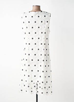 Rochie midi imprimeu fantezie fără mâneci alb SWEET MISS femeie