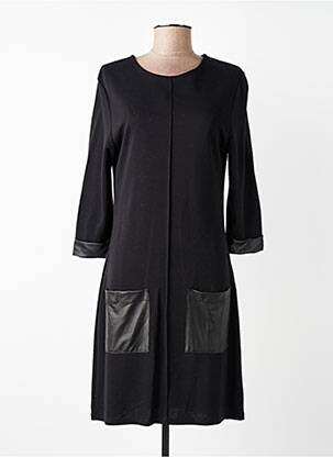 Rochie midi mâneci 3/4 mâneci 3/4 negru REVD'ELLE femme
