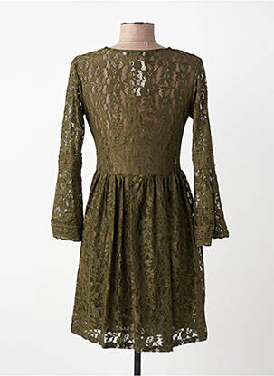 Rochie scurtă croială evazată mâneci lungi verde AISABELLE femeie