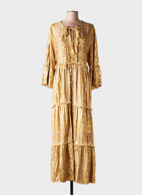 Rochie lungă mâneci lungi mâneci lungi bej LAST QUEEN femme