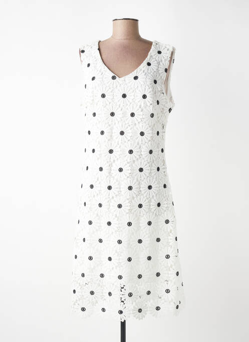 Rochie midi imprimeu fantezie fără mâneci alb SWEET MISS femme
