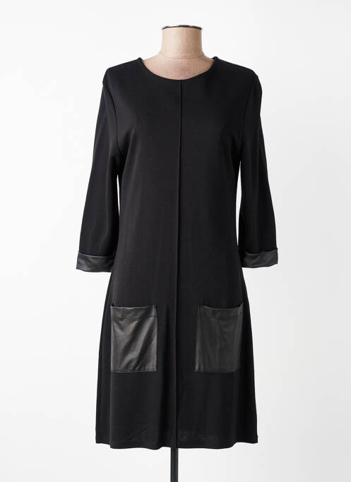 Rochie midi mâneci 3/4 mâneci 3/4 negru REVD'ELLE femme