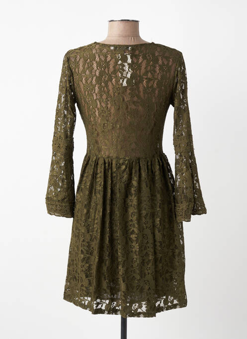 Rochie scurtă croială evazată mâneci lungi verde AISABELLE femme