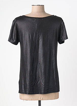 Tricou croială dreaptă mâneci scurte negru VINTAGE DRESSING femeie