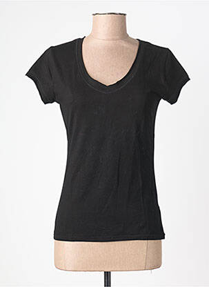 Tricou guler în v mâneci scurte negru IVIVI femme