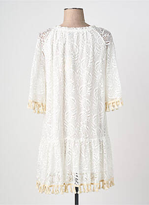 Rochie midi mâneci 3/4 mâneci 3/4 alb OPL femeie