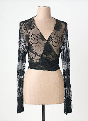 Top croială cambrată mâneci lungi negru ADA GATTI femme