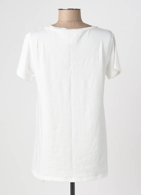 Tricou croială dreaptă mâneci scurte alb VINTAGE DRESSING femme