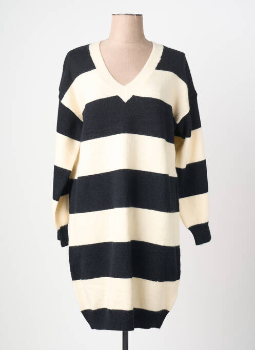 Rochie pulover guler în v mâneci lungi negru STUDIO 21 femme