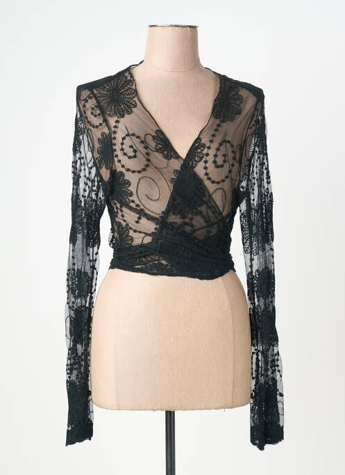 Top croială cambrată mâneci lungi negru ADA GATTI femme