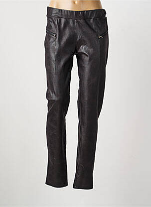 Pantalon slim talie elastică mărime normală negru CHARMING GIRL femeie