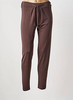Pantalon slim talie elastică mărime normală maro CHARMING GIRL femeie