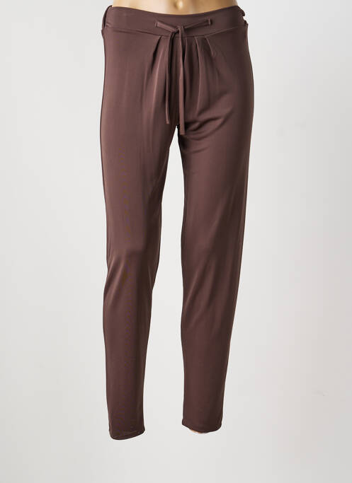 Pantalon slim talie elastică mărime normală maro CHARMING GIRL femme